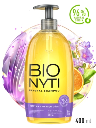 Bionyti шампунь для волос натуральный густота и активация роста 400мл