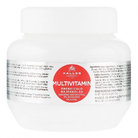Kallos KJMN Энергетическая Мульти-Витаминная маска для волос с экстрактом женьшеня и маслом авокадо 275мл