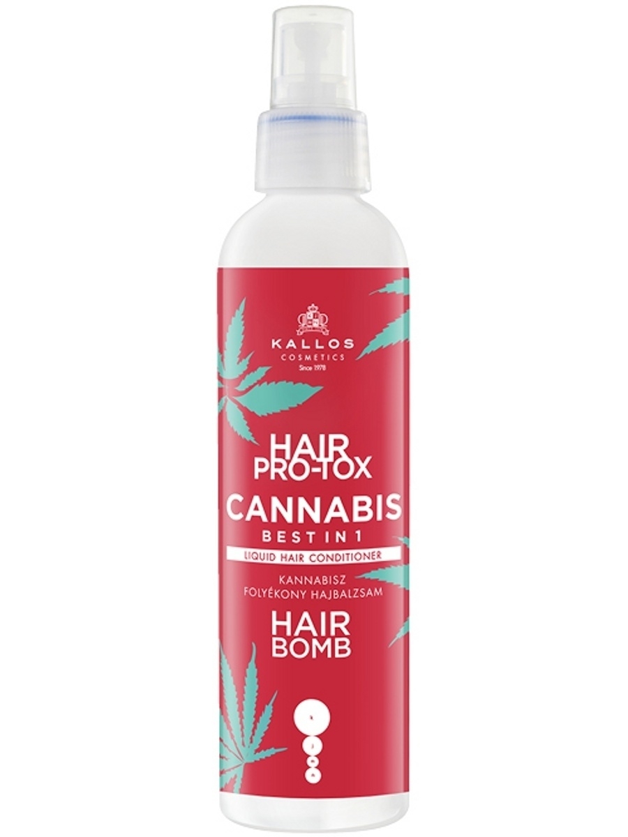 Kallos Весь Pro-Tox Cannabis в одном жидком кондиционере для волос с маслом семян конопли/кератином/витаминным комплексом 200мл