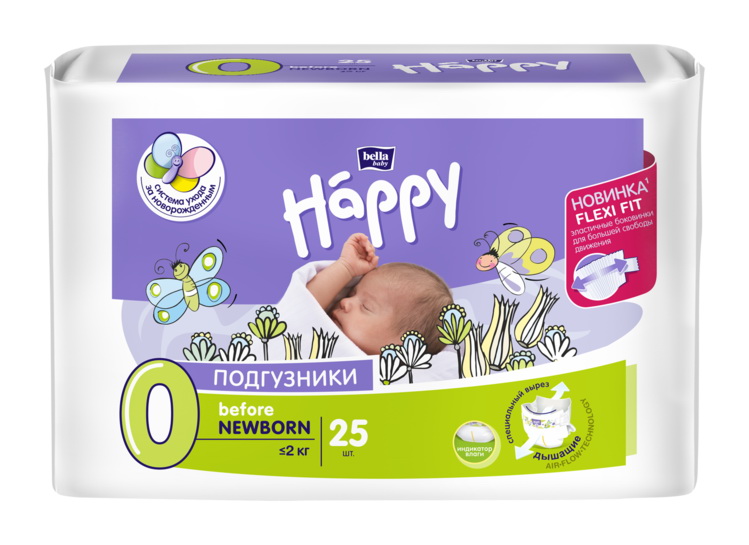 Подгузники Хеппи для новорожденных 0-2кг N 25