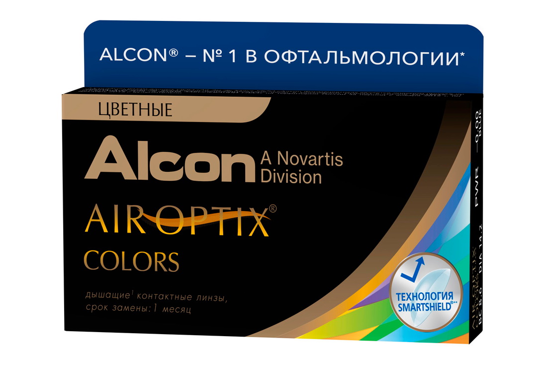 Alcon Air Optix Colors 30тидневные контактные линзы D 14.2/R 8.6/ -2.50 Sterling Gray N 2