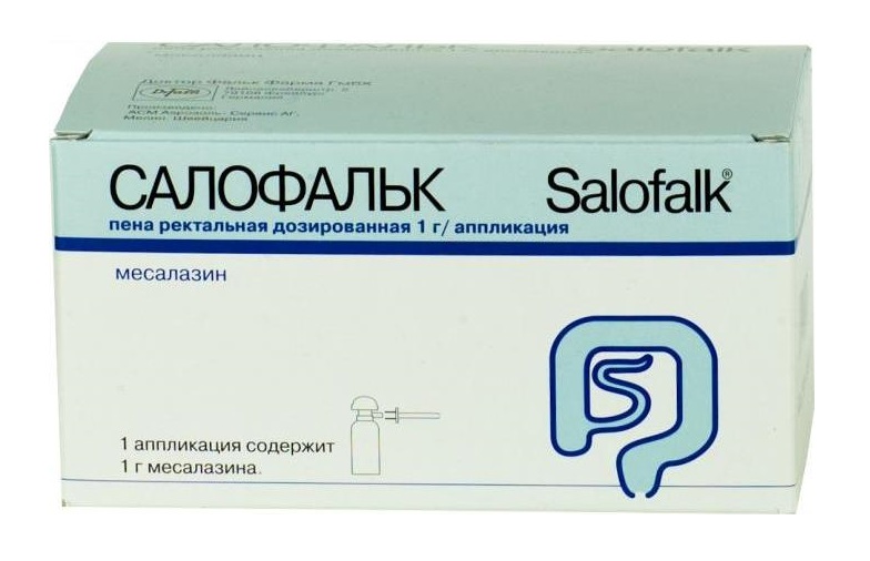 Салофальк пена ректальная дозированная 1 г N 14
