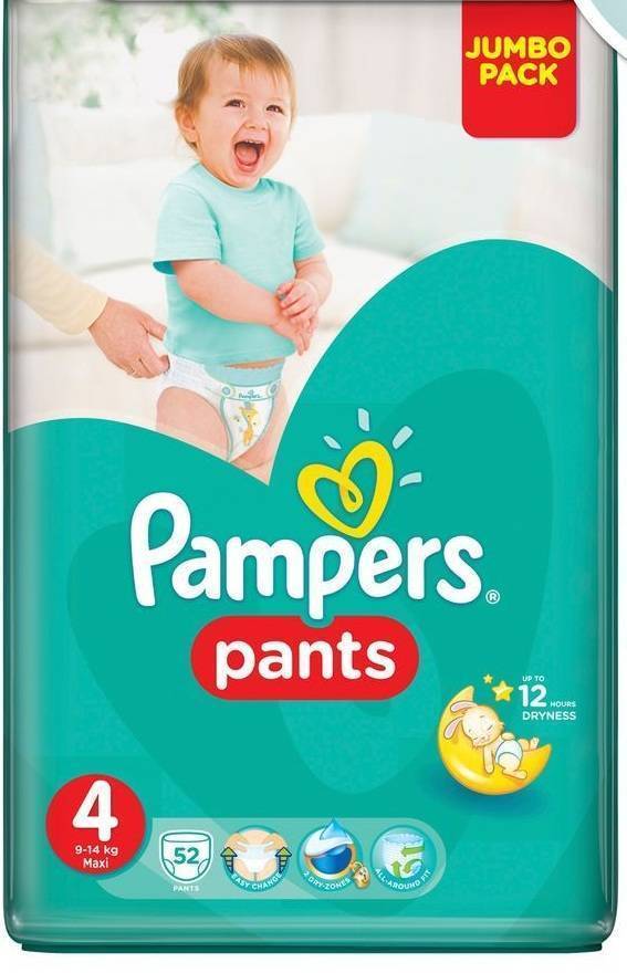 Подгузники-трусики Pampers Pants р.4 (9-14 кг) N 52