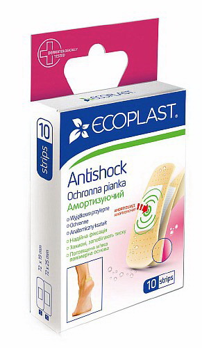 Ecoplast Antishock пластыри медицинские набор 72*19мм/72*25мм надежная фиксация полимерная основа N 10