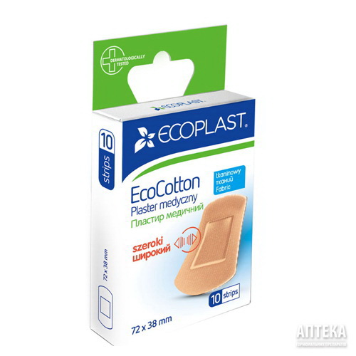 Ecoplast EcoCotton пластыри медицинские набор 72*38мм тканый натуральный хлопок N 10