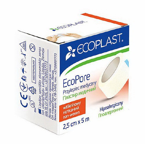 Ecoplast EcoPore Plus пластырь медицинский фиксирующий 2,5см*5м нетканый