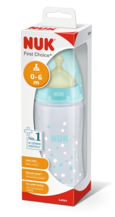Nuk First Choice+ бутылочка с латексной соской 0-6 мес 300мл звезды