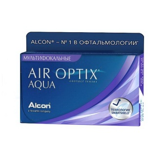 Alcon Air Optix Aqua Multifocal 30тидневные контактные линзы D 14.2/R 8.6/ -0.00 medium N 3