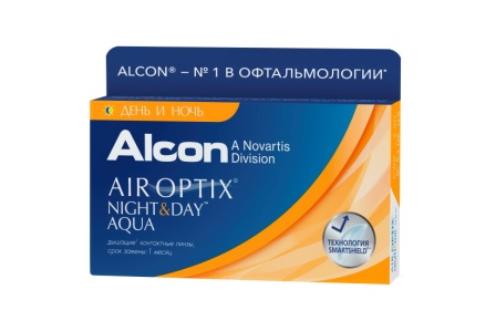 Alcon Air Optix Night и Day Aqua 30тидневные контактные линзы D 13.8/R 8.6/ -1.25 N 3