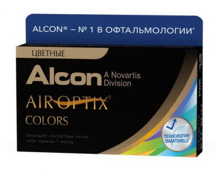 Alcon Air Optix Colors 30тидневные контактные линзы D 14.2/R 8.6/ -7.00 Honey N 2