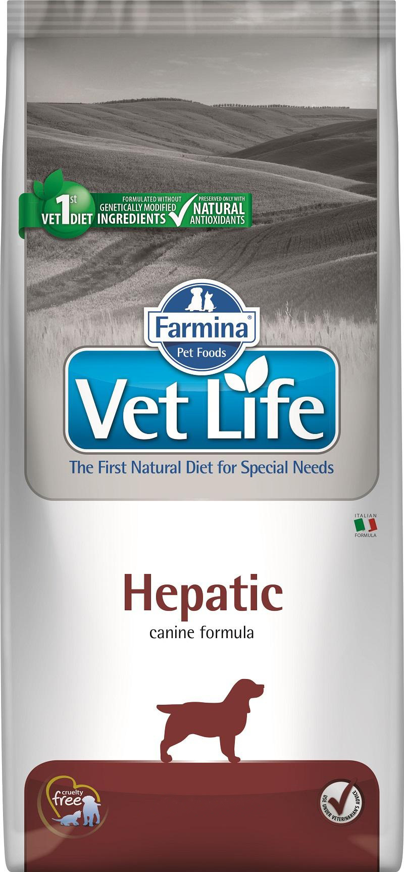 Корм для собак с печеночной недостаточностью Farmina vet life dog 2 кг hepatic