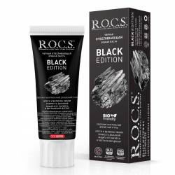 Рокс Black Edition зубная паста черная отбеливающая с натуральным древесным углем 74г
