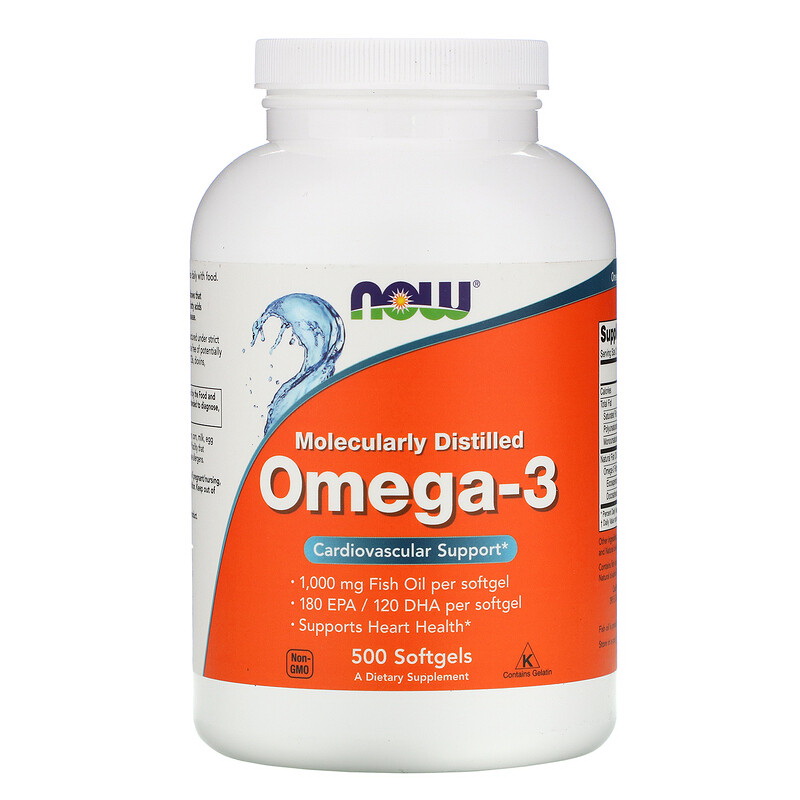 NOW Omega-3 Омега-3 капс 1400мг N 500