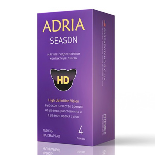 Adria season мягкие контактные линзы ежеквартальной замены D 14.0/R 8.6/ -4.00 N 4