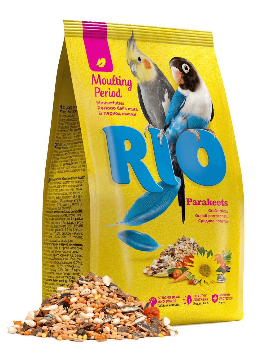 Корм для средних попугаев в период линьки Rio 500 г