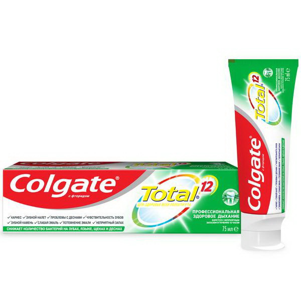Colgate зубная паста Total12 профессиональная здоровое дыхание 75мл