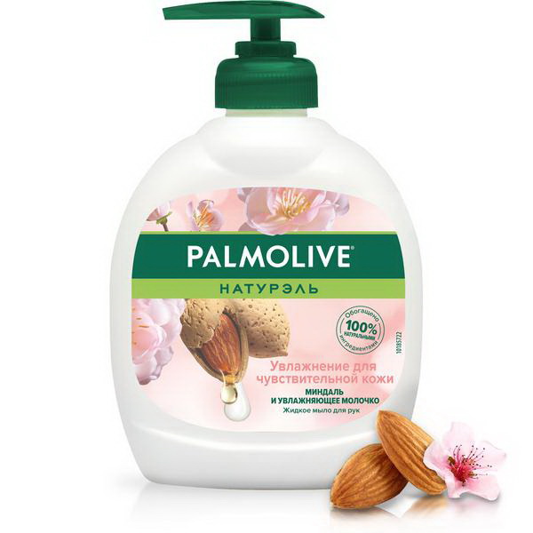 Palmolive натурэль жидкое мыло для рук увлажнен для чувствительной кожи миндаль/молочко с дозатор 300мл