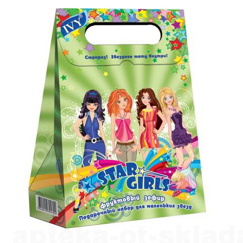 IVY Star Girls подарочный набор для девочек (гельдля душа с блестками 150мл+шампунь 150мл) фруктовый зеф