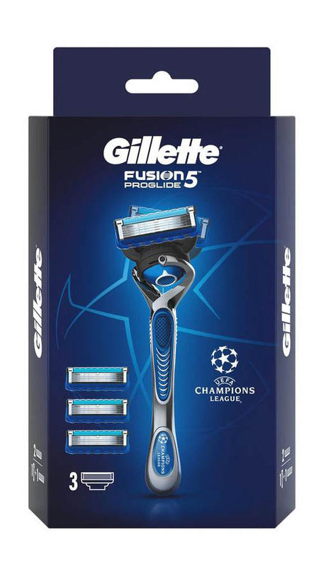 Gillette fusion  proglide станок с 3-мя сменными кассетами