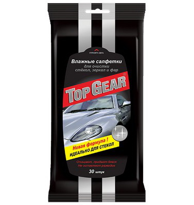 TopGear салфетки влажные для стекол/зеркал/фар автомобиля N 30