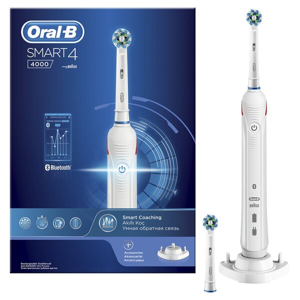Oral-b smart 4 4000 зубная щетка электрическая средней жесткости тип 3767 + зарядное устройство
