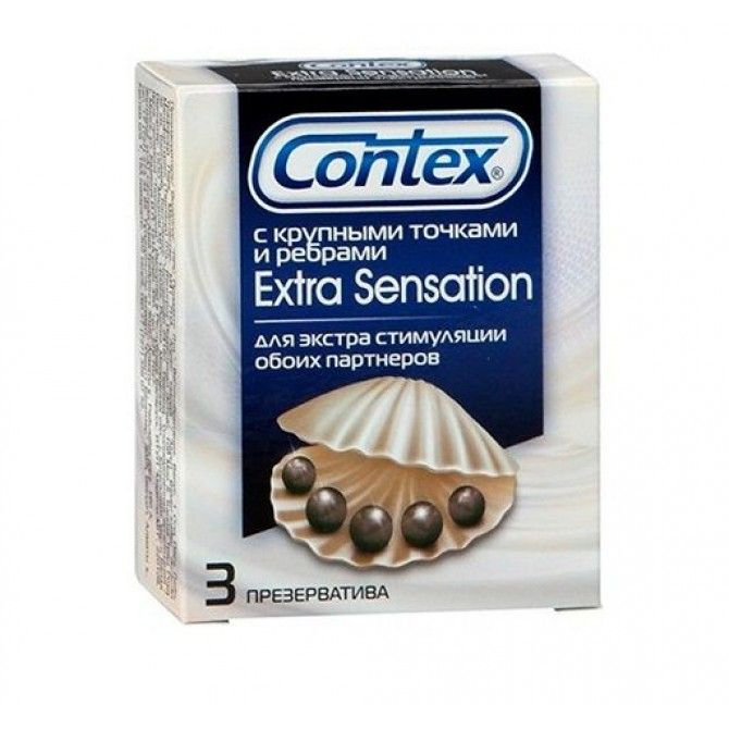 Презервативы Contex extra sensation с крупн точками и ребрами N 3
