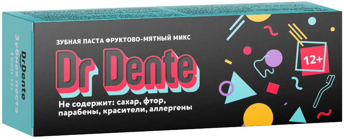 Dr.Dente Зубная паста детская 12+ Фруктово-мятный микс 50мл  N1