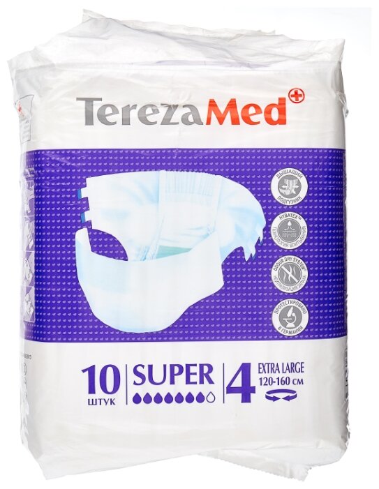 TerezaMed подгузники для взрослых super  XL 120-160 см N 10