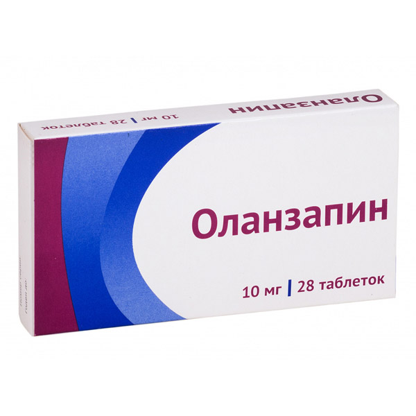 Оланзапин тб п/о плен 10 мг N 28