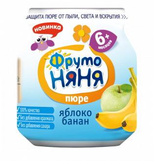 ФрутоНяня пюре яблоко/банан 100 г