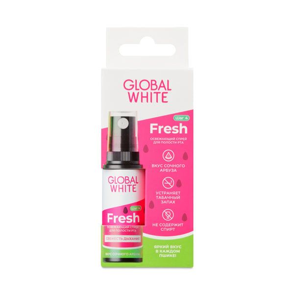 Global White Fresh спрей для полости рта освежающий со вкусом арбуза 15мл