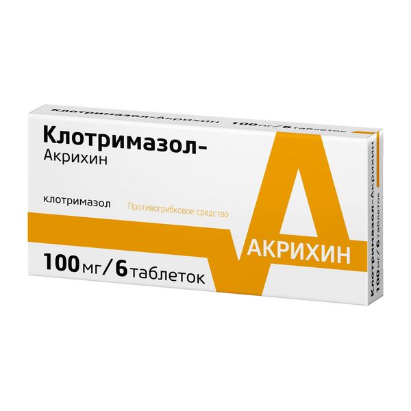 Клотримазол Акрихин 100мг тб вагин N 6