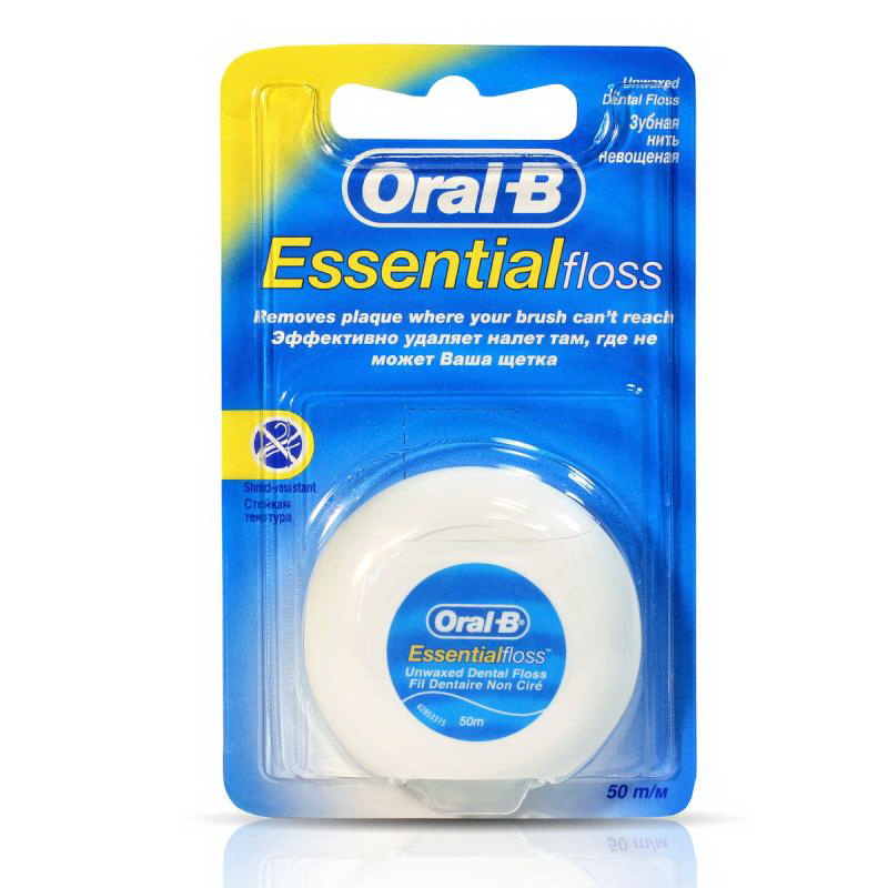 Зубная нить Oral-B Essential невощеная50м