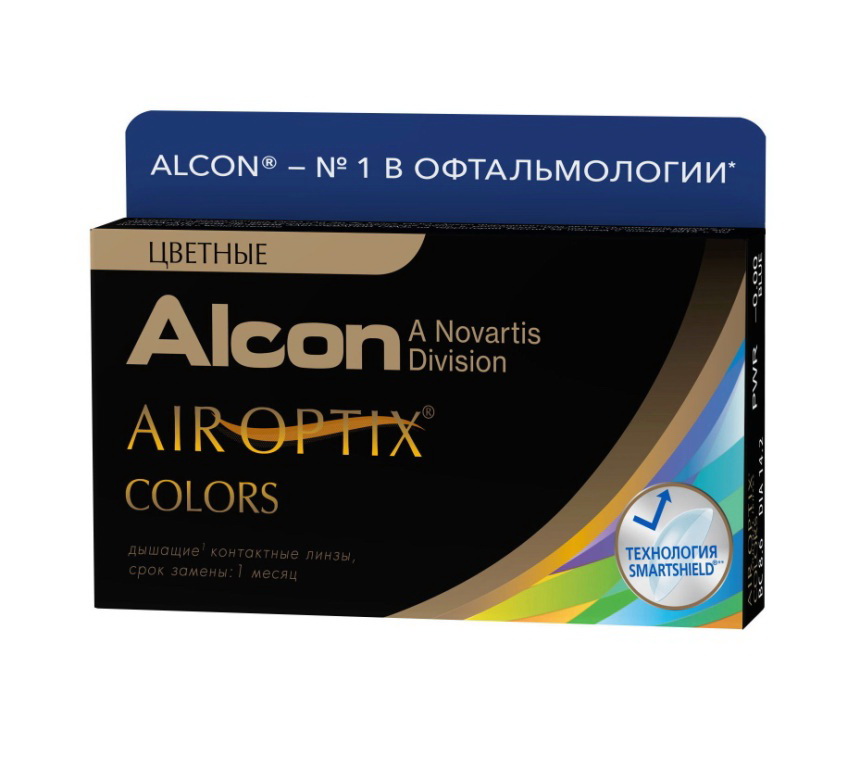 Alcon Air Optix Colors 30тидневные контактные линзы D 14.2/R 8.6/ -5.00 Sterling Gray N 2