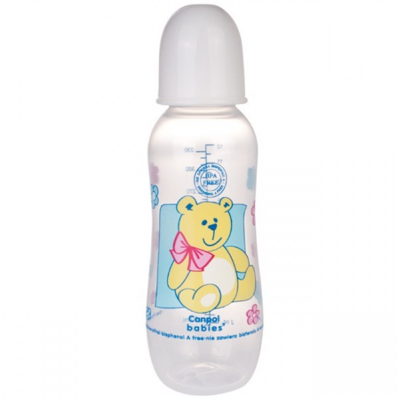 Canpol babies бутылочка для кормления с силиконовой соской 330мл +12мес