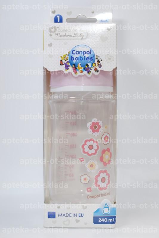 Canpol babies бутылочка для кормления антиколиковая с силиконовой соской 240мл +3мес NewbornBaby