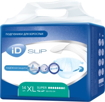 ID Slip подгузники для взрослых для тяжелого недержания Super р-р XL 120-170см N 14