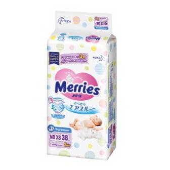 Уценен Merries подгузники с рождения для детей с малым весом 3кг N 38