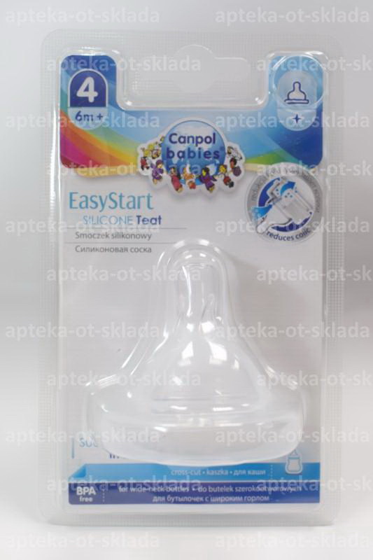 Уценен Canpol babies соска молочная силикон д/бутылочек с широким горлом для каши +6мес N 1