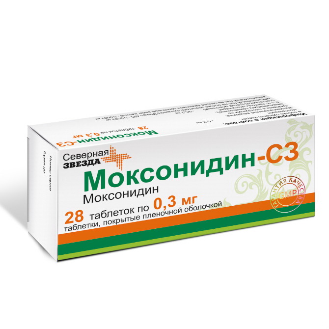 Моксонидин-СЗ тб п/о плен 0,3 мг N 28