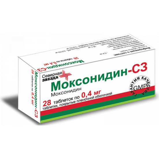 Моксонидин-СЗ тб п/о плен 0,4 мг N 28