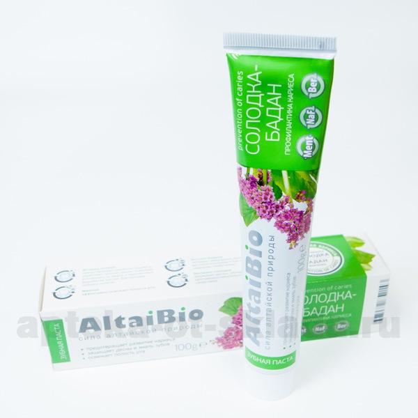 АлтайБио солодка-бадан для профилактики кариеса Зубная паста 100 г