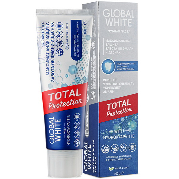 Global White зубная паста витаминиз максимальная защита эмали и десен фрукты и мята 100мл N 1