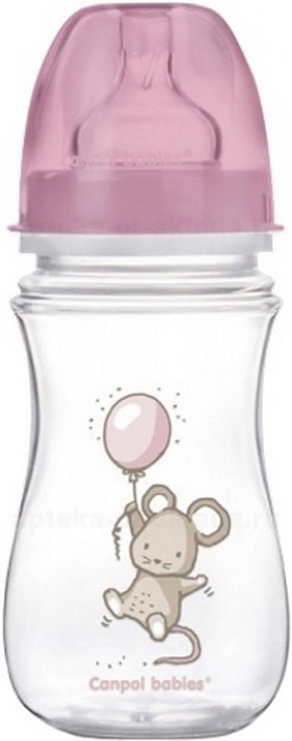 Canpol babies бутылка стеклянная для кормления с силиконовой соской 120мл +3мес