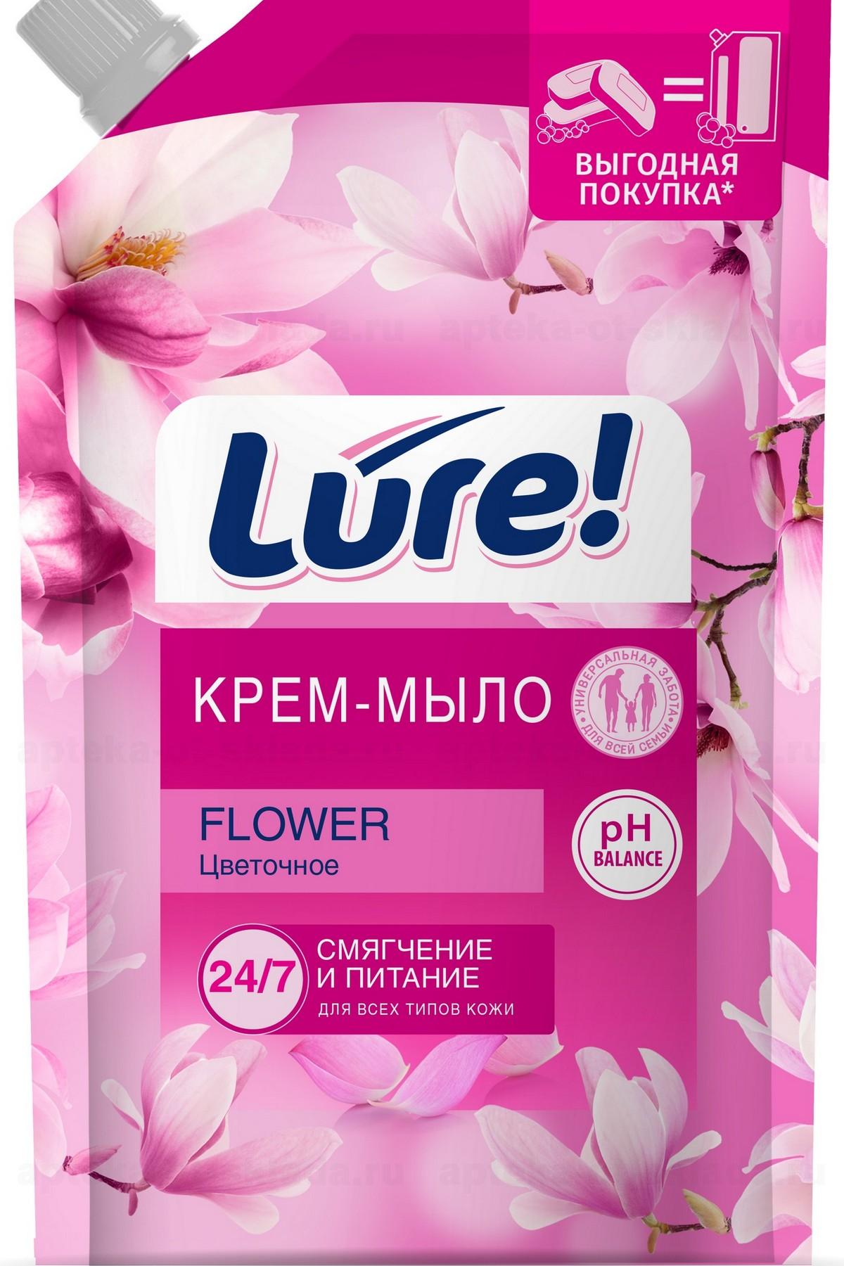 Lure крем-мыло 500мл цветочное мягкий пакет