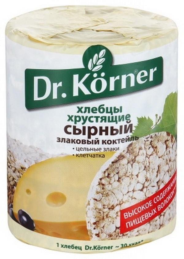 Dr.Korner хлебцы хрустящие 100г злаковый коктейль сырный