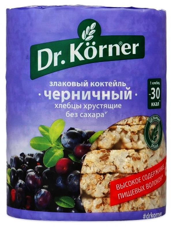 Dr.Korner хлебцы хрустящие 100г злаковый коктейль черничный