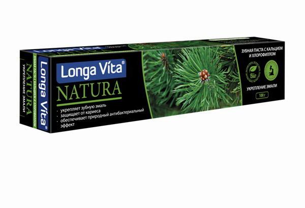 Longa Vita з/паста натура укрепление эмали с кальцием и хлорофиллом 100г N 1