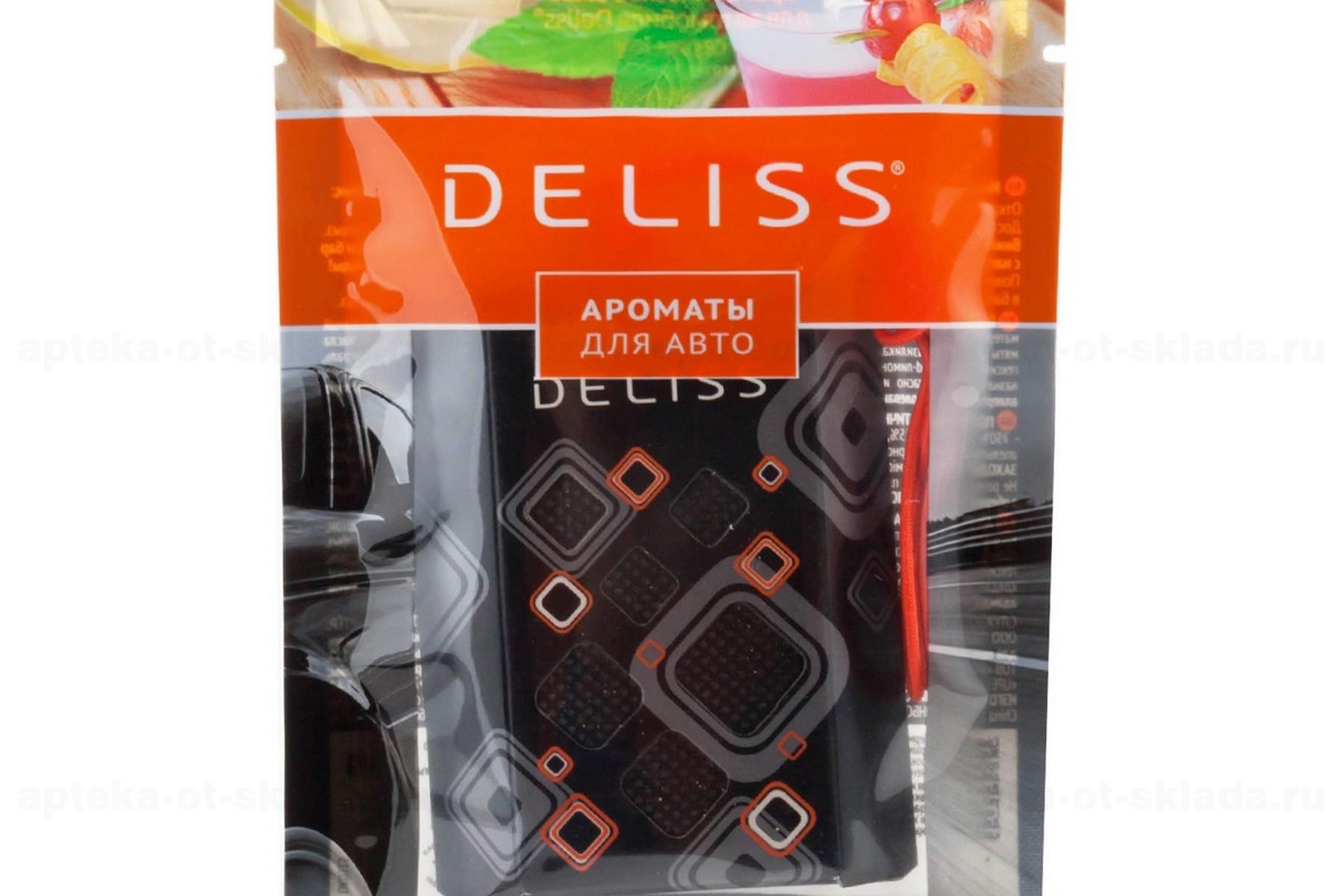 Deliss подвесное ароматическое саше для автомобиля аромат дыня/мята/тропические фрукты 7,8г