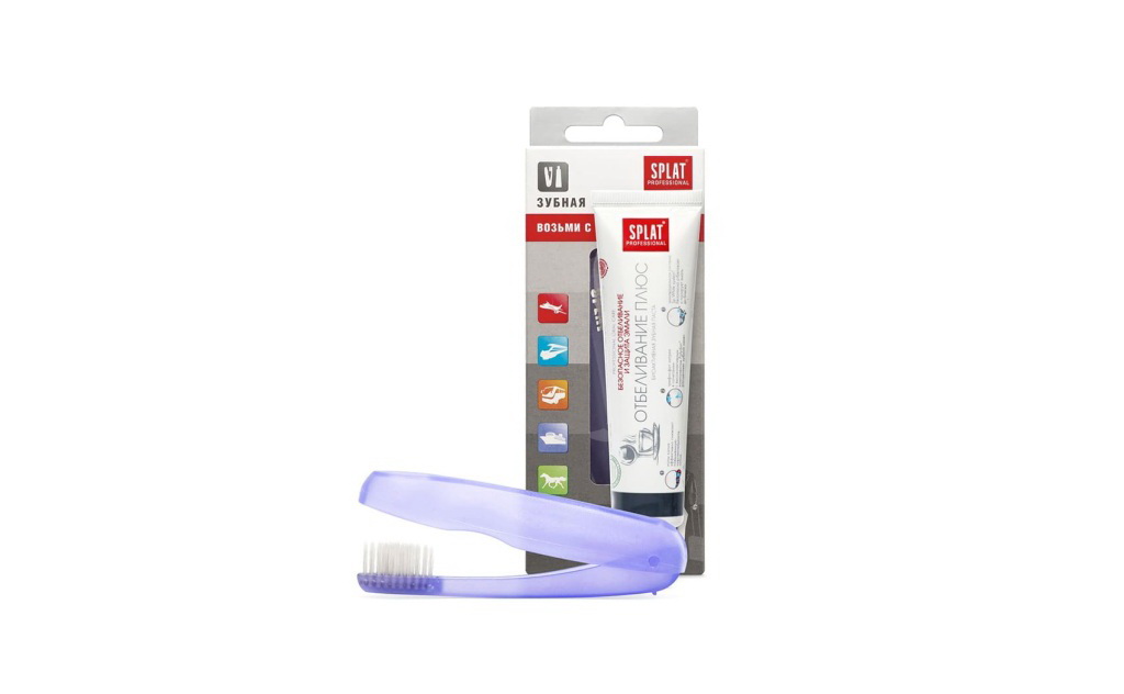 Сплат набор дорожный зубная щетка + зубная паста сплат профессионал отбеливание плюс 40 мл